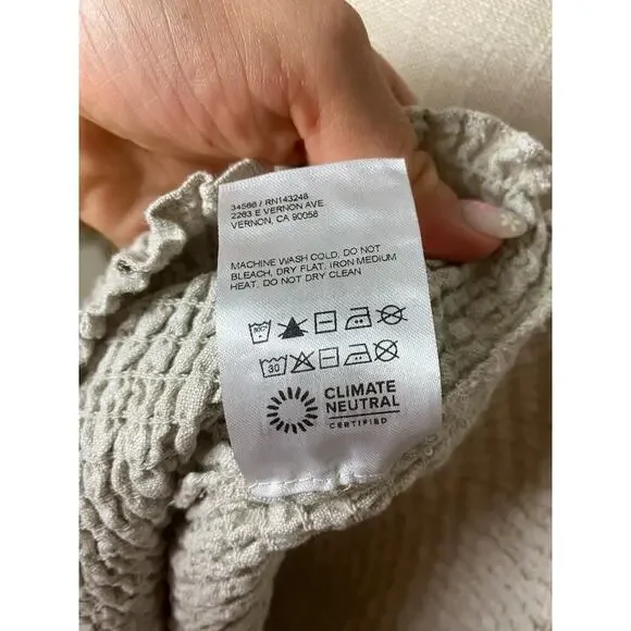 Reformation Scarlett Linen Cream Two Piece Set Size 8 - Picture 9 of 16